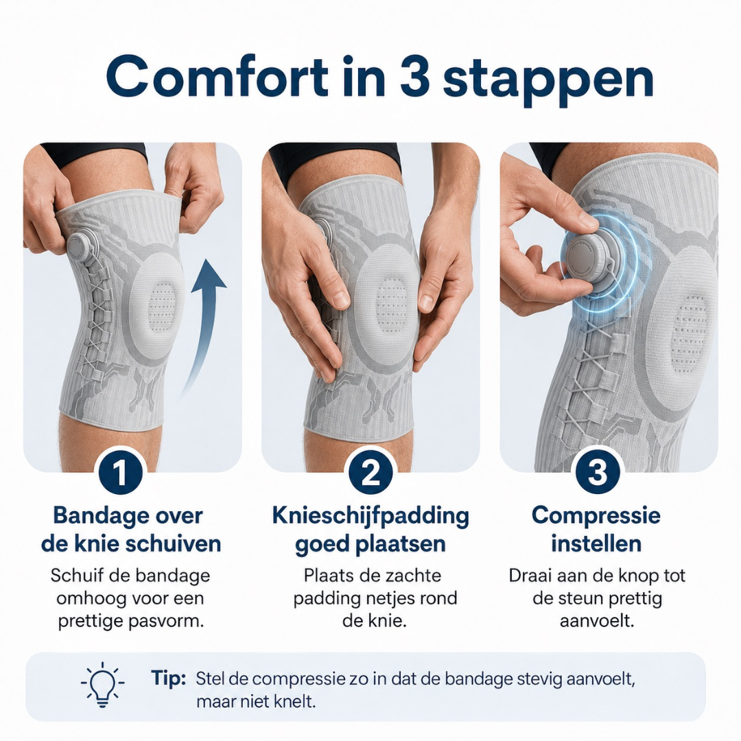 KnieSteun Pro | Verstelbare kniebrace voor meer zekerheid bij bewegen