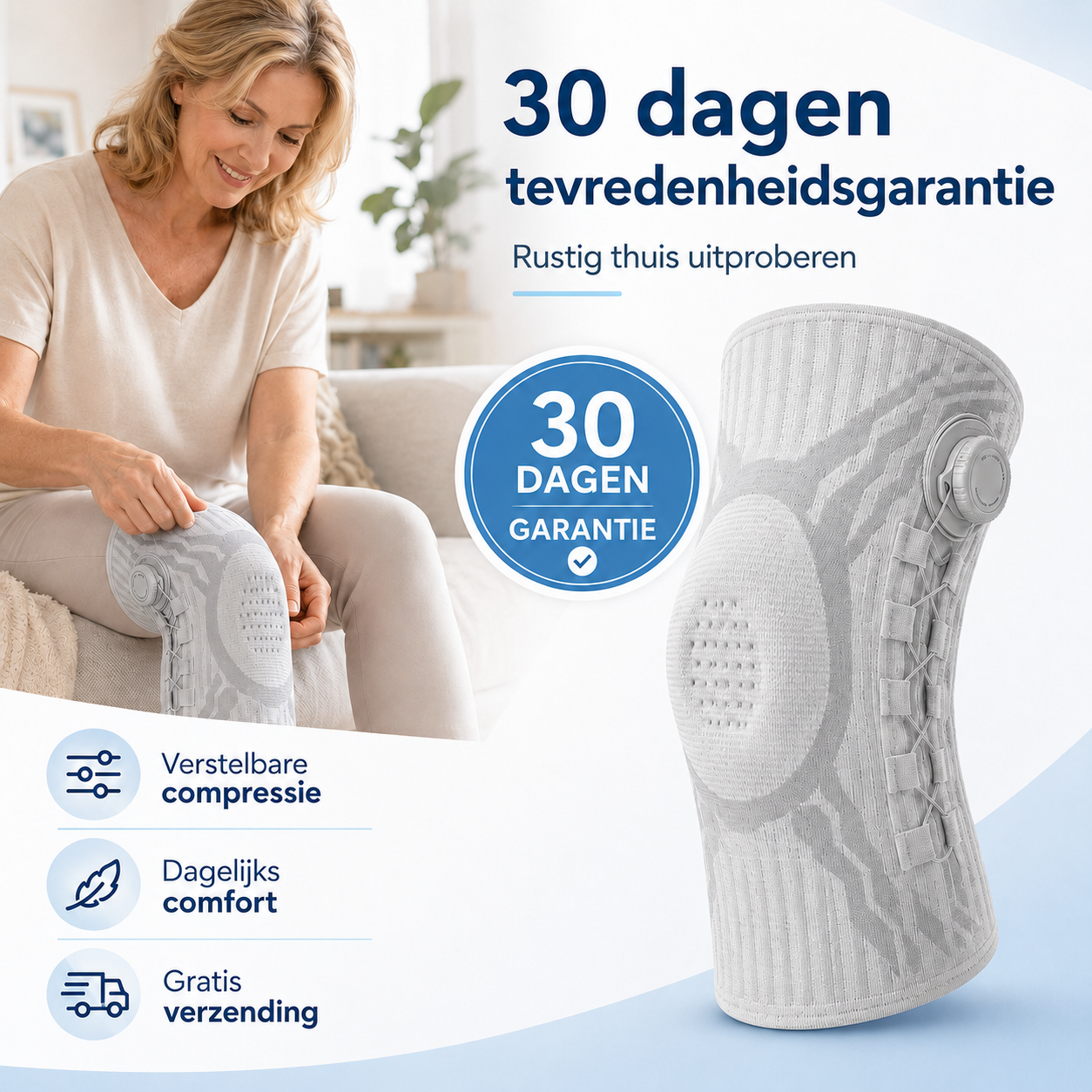 KnieSteun Pro | Verstelbare kniebrace voor meer zekerheid bij bewegen